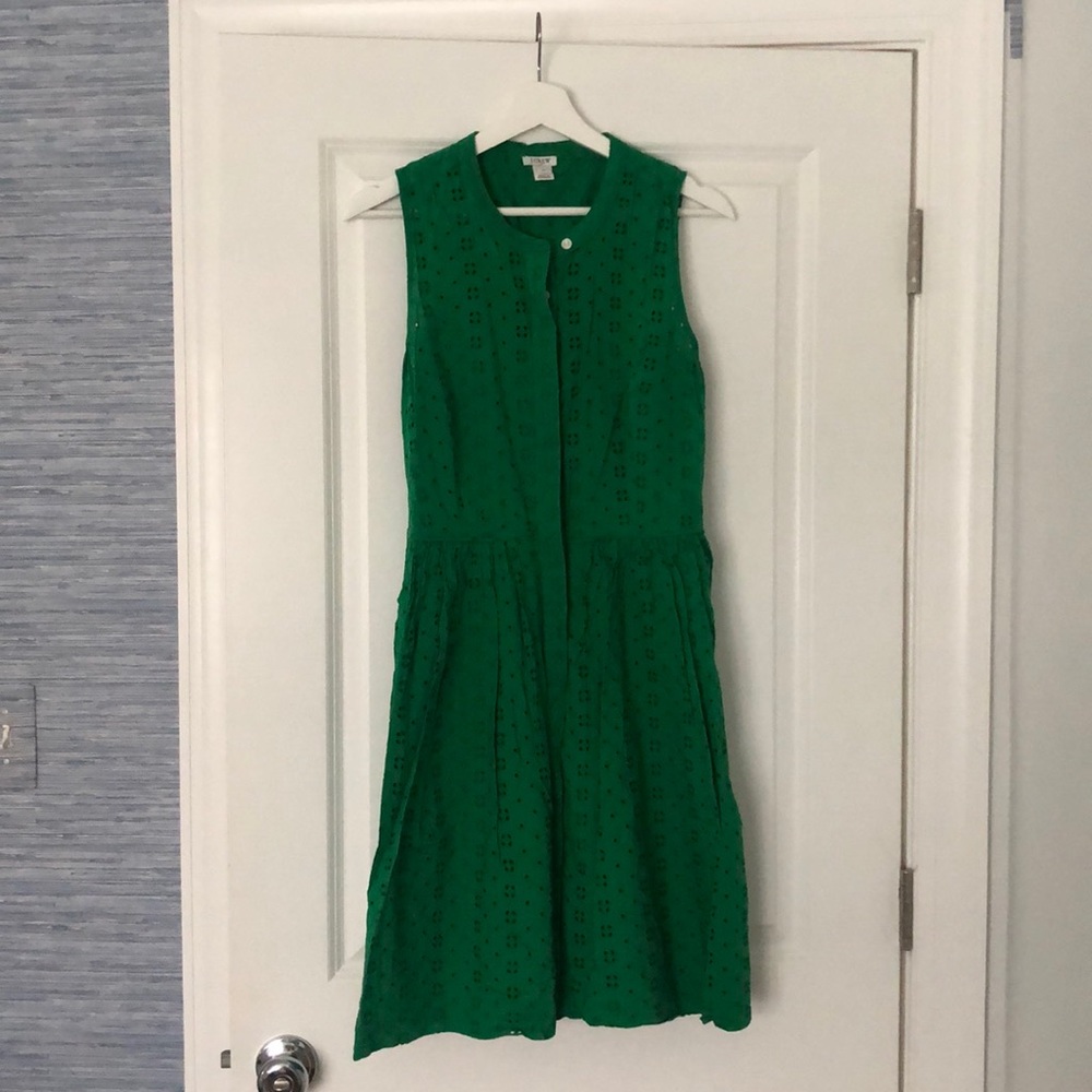Green eyelet dress
